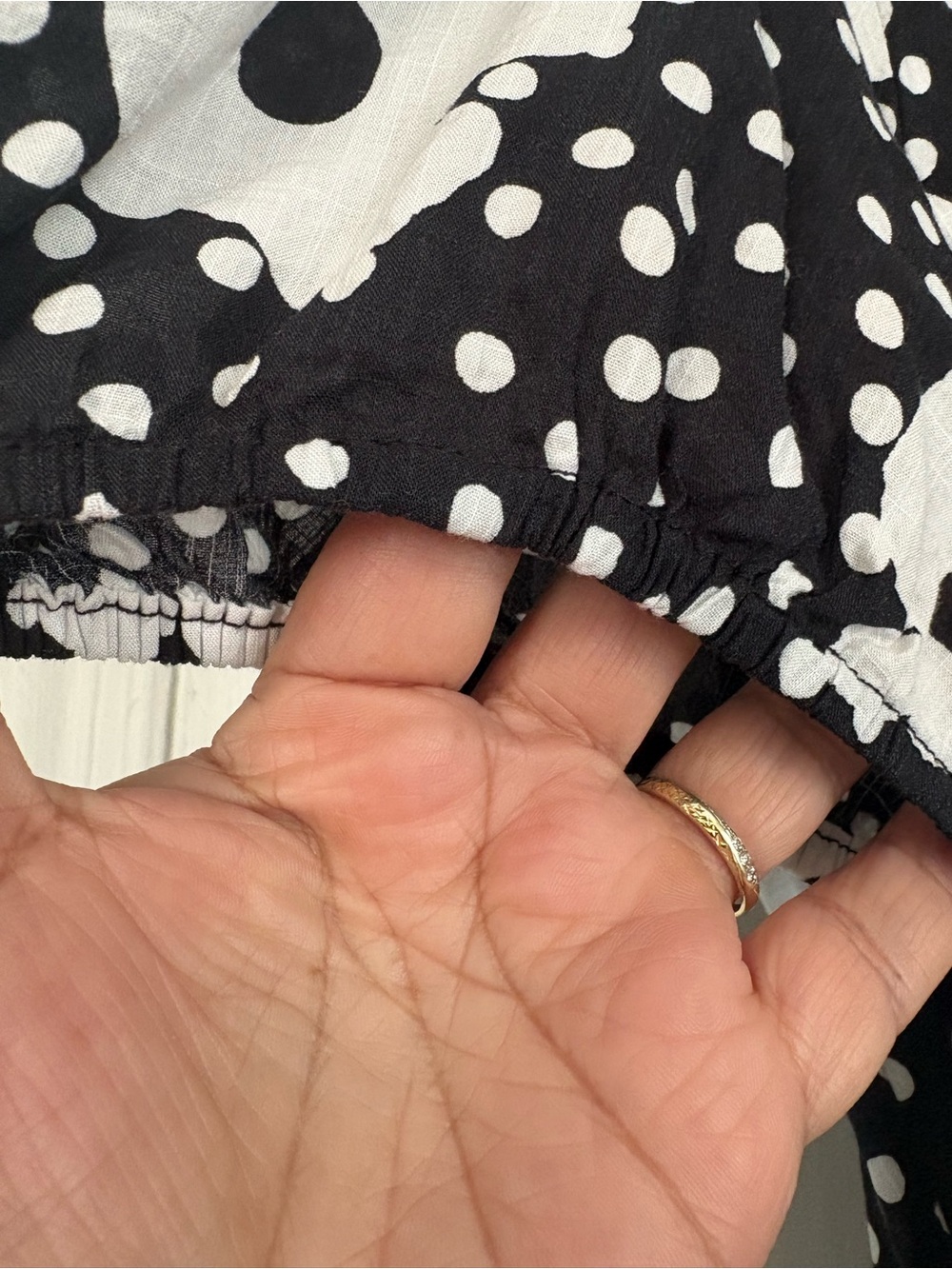 Urban Outfitters Black & White Floral Polka Dot Wrap Mini Dress Size Large - Picture 5 of 10